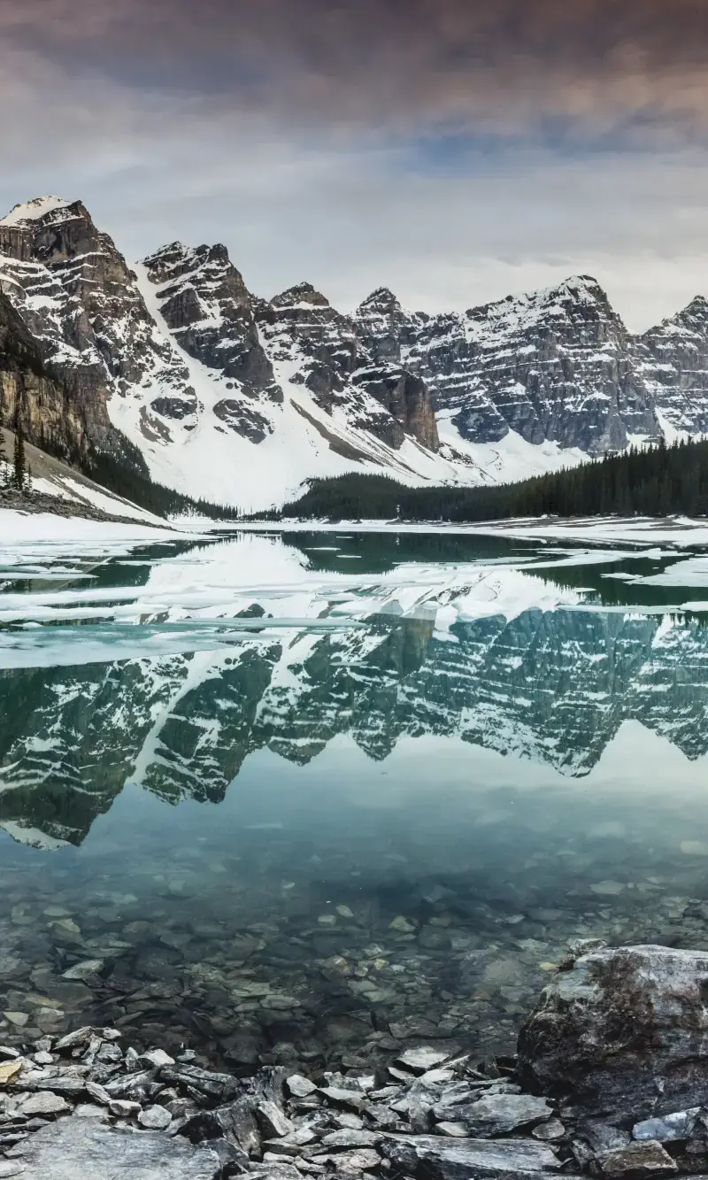 Lake, Mountain, Snow