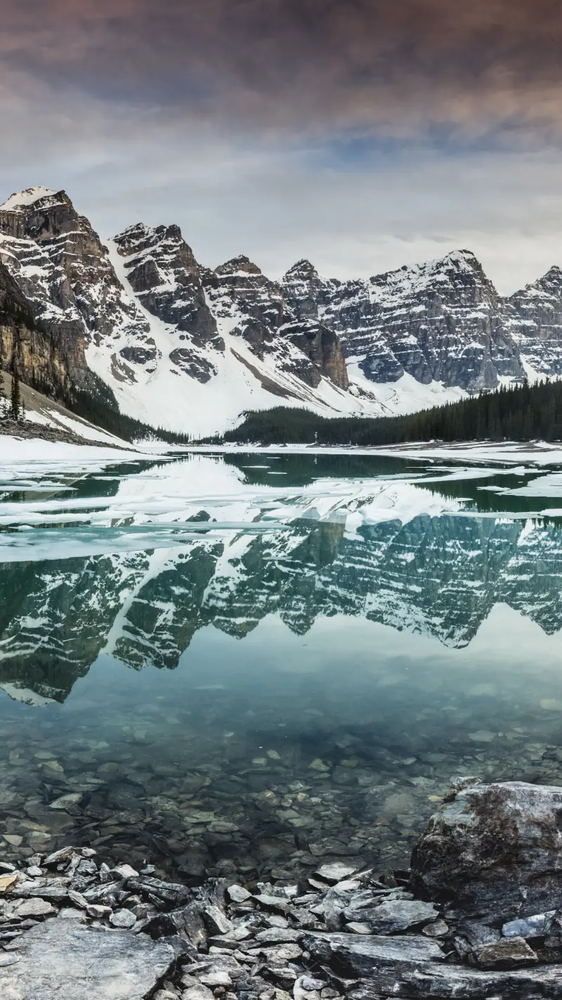 Lake, Mountain, Snow