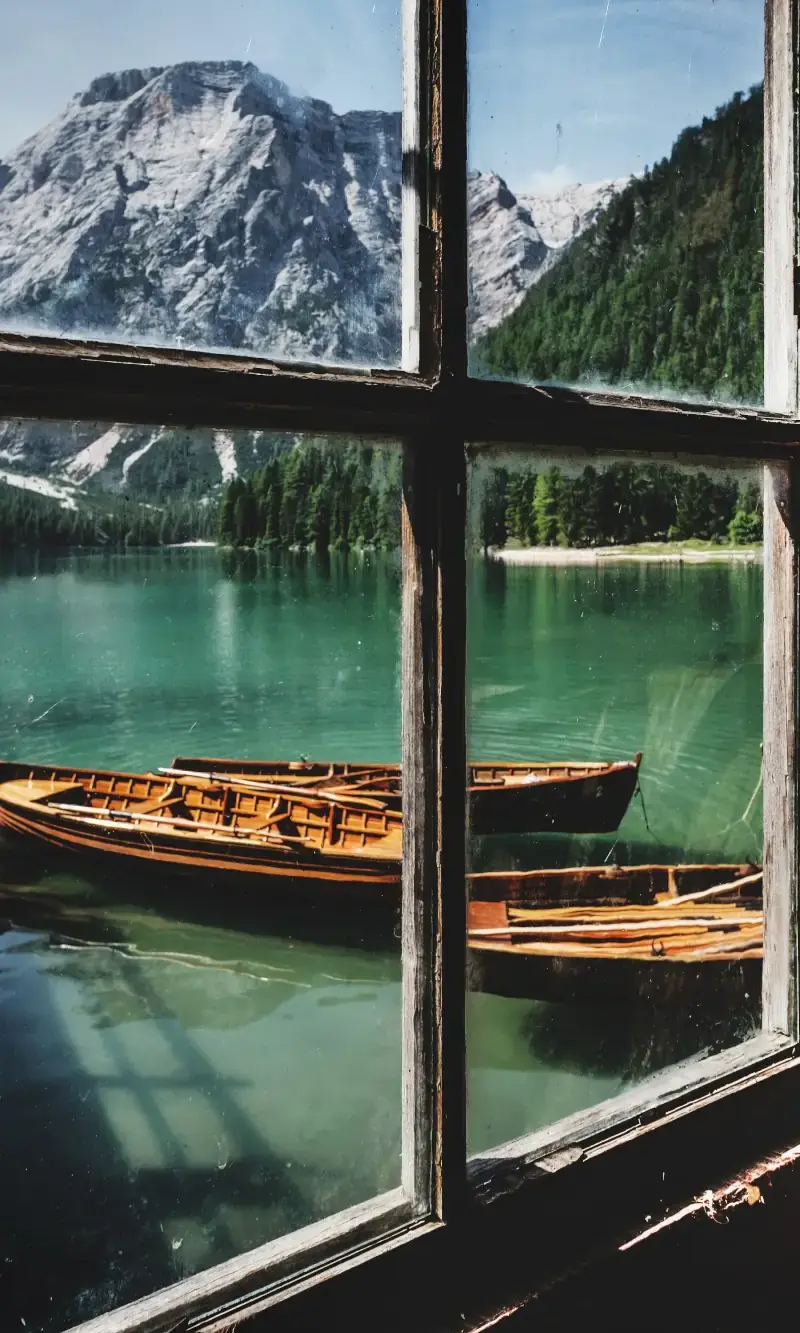 Lake, forest, mountain