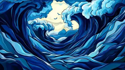 Blue waves wallpaper