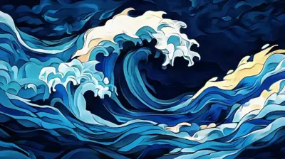 Waves illustration wallpaper