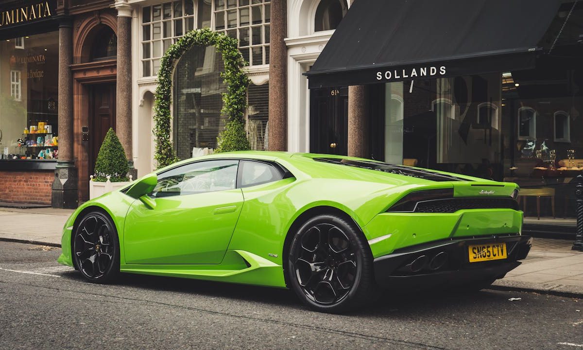 Green Lamborghini aventador