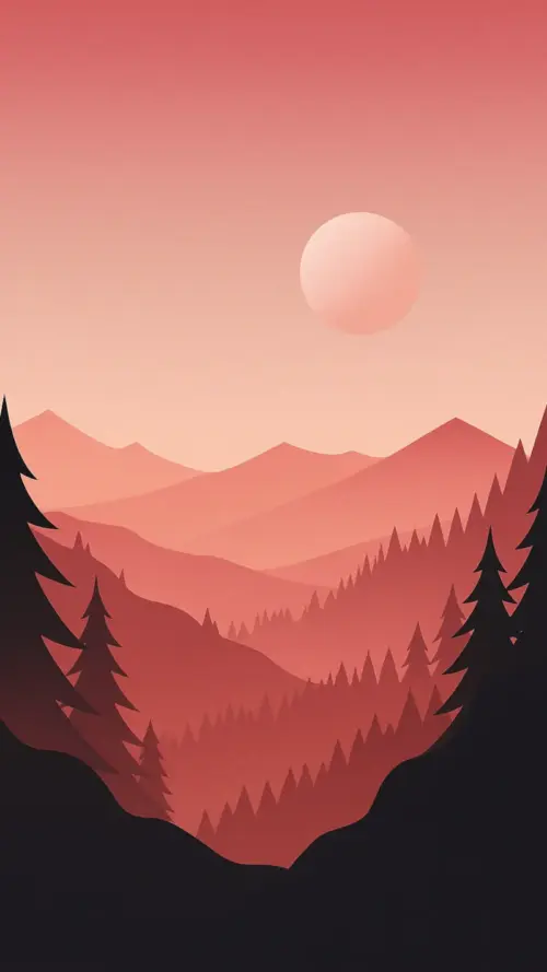 Illustration de paysage de montagne fonds d’écran HD 4K pour téléphone