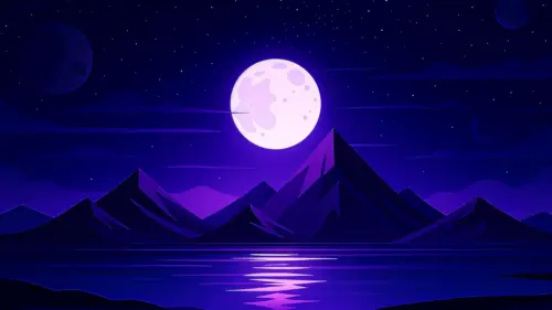 Night landscape illustration wallpaper HD 4K for desktop