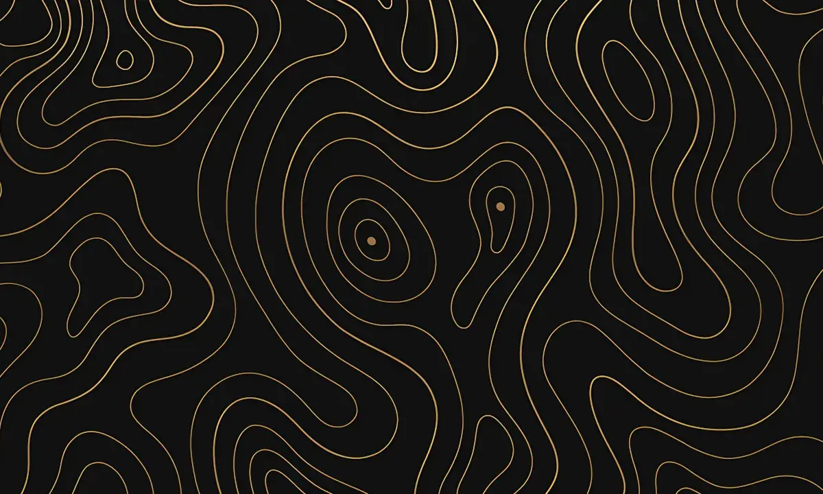 Motif géométrique fluide noir et or