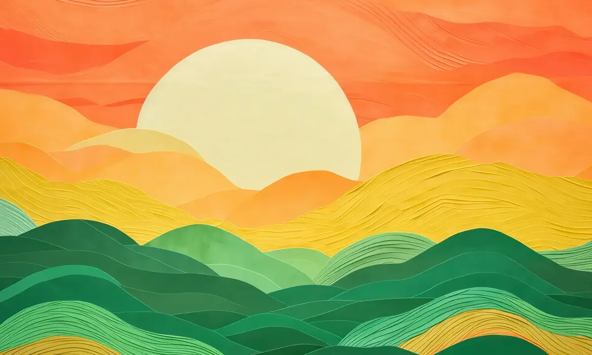 Coucher de soleil en relief