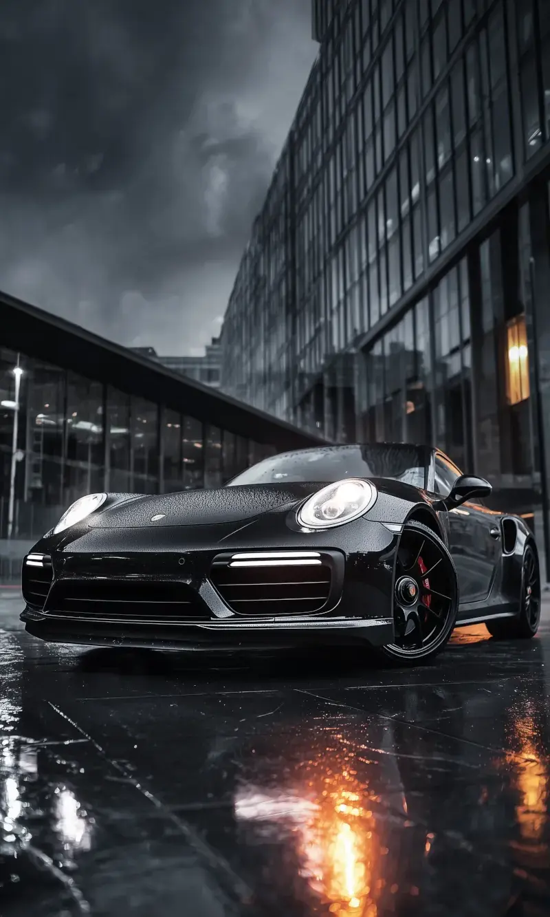 Black Porsche 911 gt