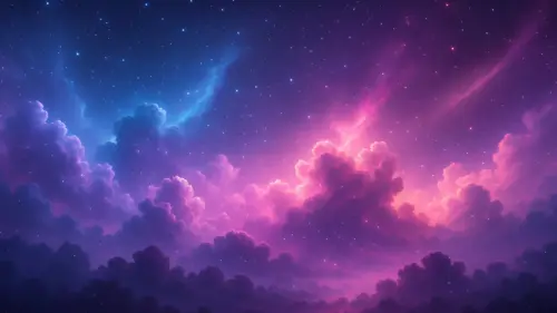 Purple and pink starry sky
