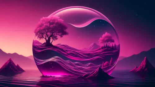 Pink purple magic sphere wallpaper HD 4K for desktop