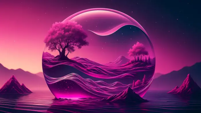 Sphère magique rose violette