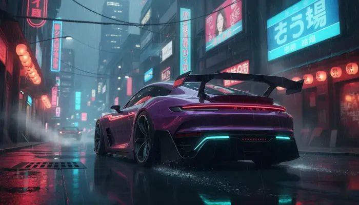 Porsche Violet Arriere plan