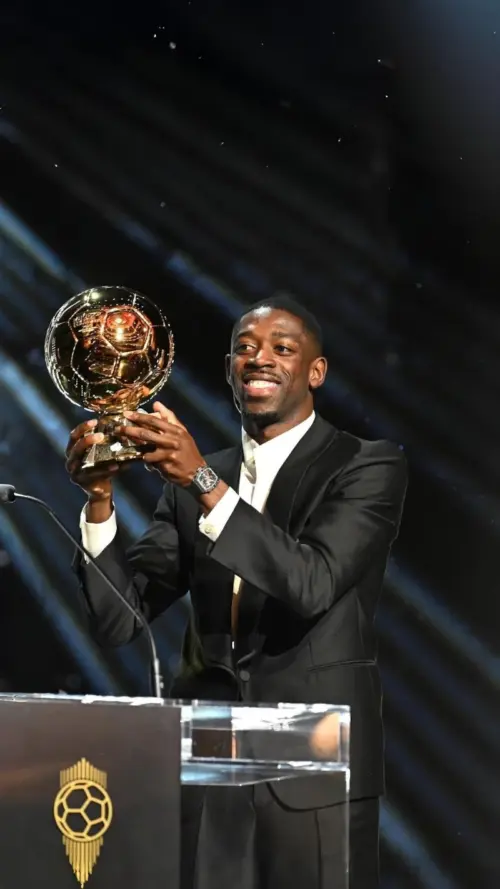 Ousmane dembélé Golden Ball 2025 wallpaper HD 4K for phone