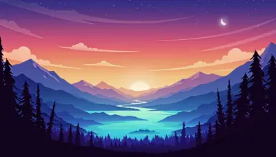 La montagne au crépuscule