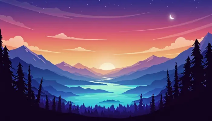 La montagne au crépuscule