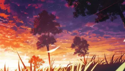 Crépuscule d'Automne, ciel en Feu