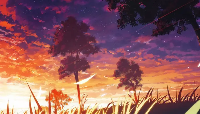 Crépuscule d'Automne, ciel en Feu
