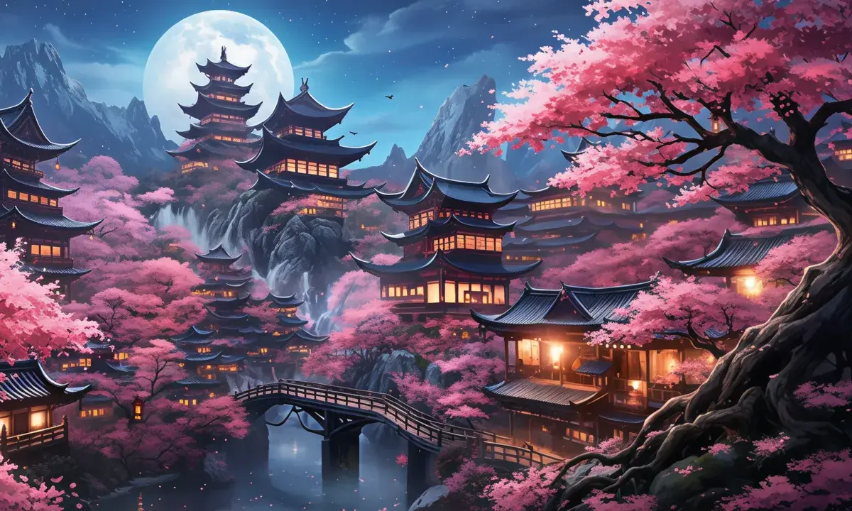 Village japonais illustration