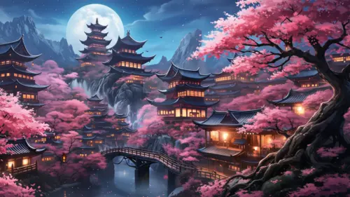 Japanese Village wallpaper HD 4K for desktop