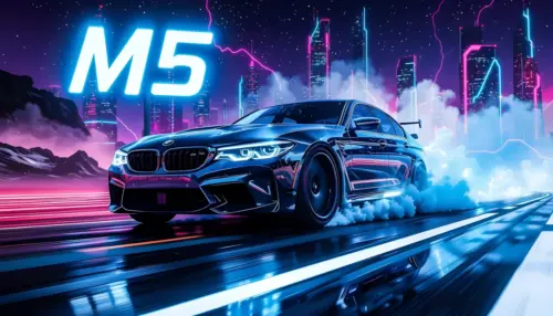 BMW M5 Cyberpunk in a Futuristic City