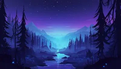 Nuit Mystique dans la Forêt Enchantée