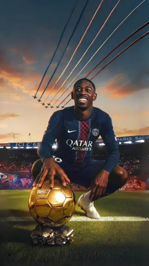 Ousmane dembélé Golden Ball Psg wallpaper HD 4K for phone