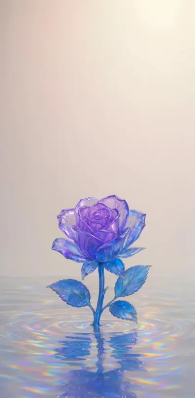 Purple and blue crystal rose