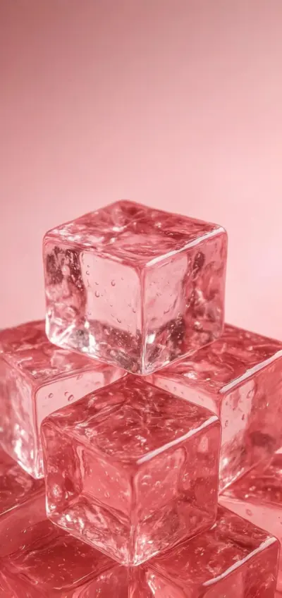 Digital pink ice cubes
