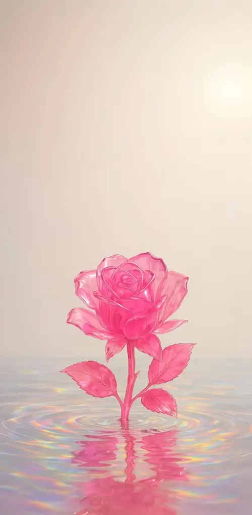 Pink crystal rose wallpaper HD 4K for phone