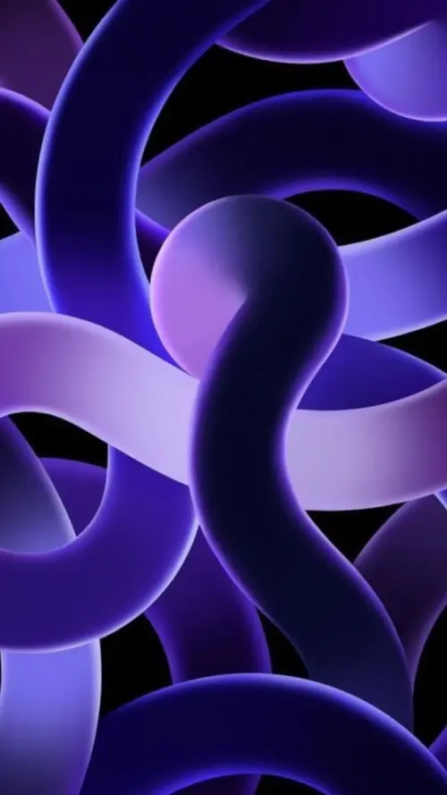 Purple Abstract Ribbons iOS 26 wallpaper HD 4K for phone