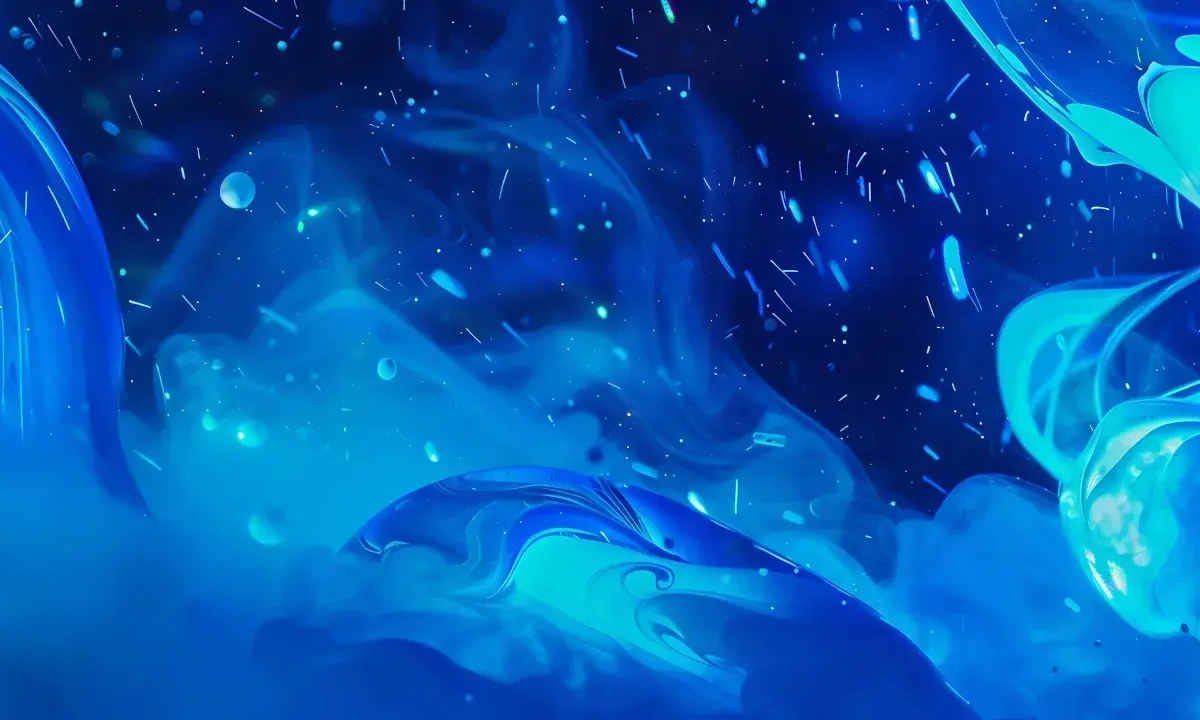 Bright blue smoke