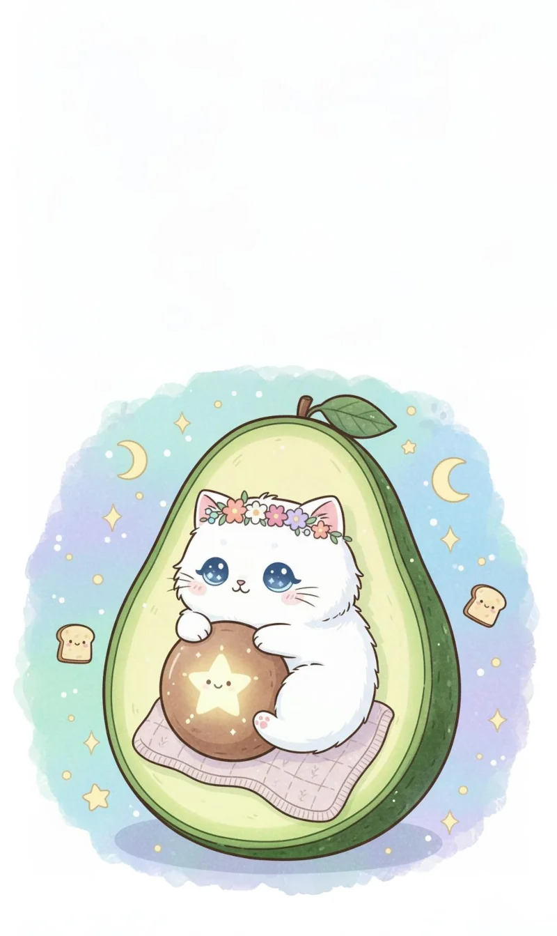 Avocado with a little cat inside