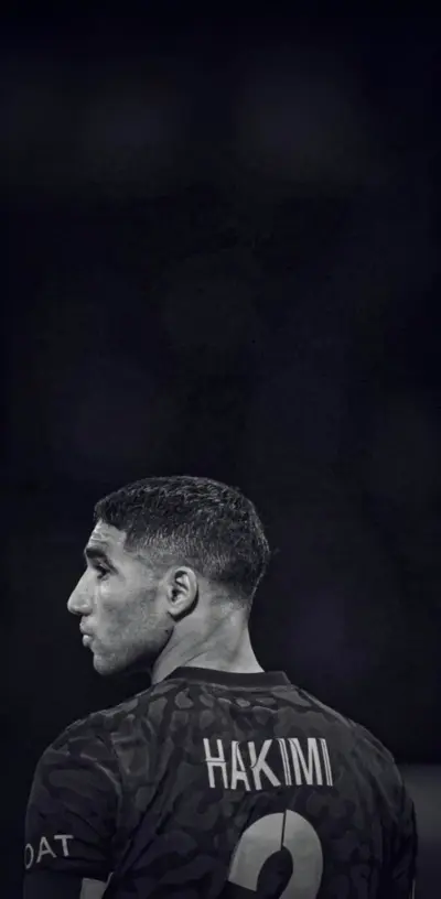 Achraf Hakimi Arrière Plan Noir et Blanc