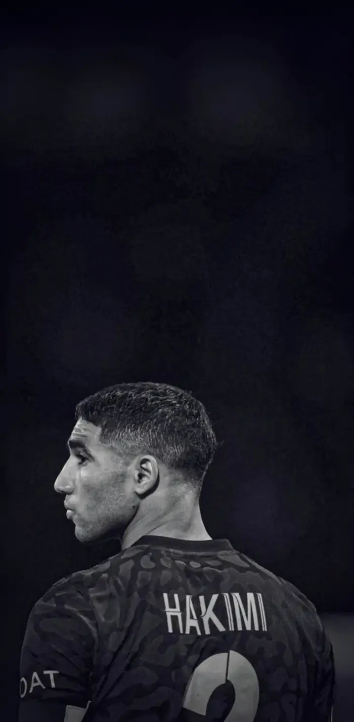 Achraf Hakimi Black and White Background