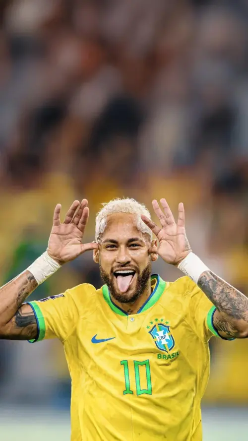 Neymar celebration at the Brazil match wallpaper HD 4K for phone