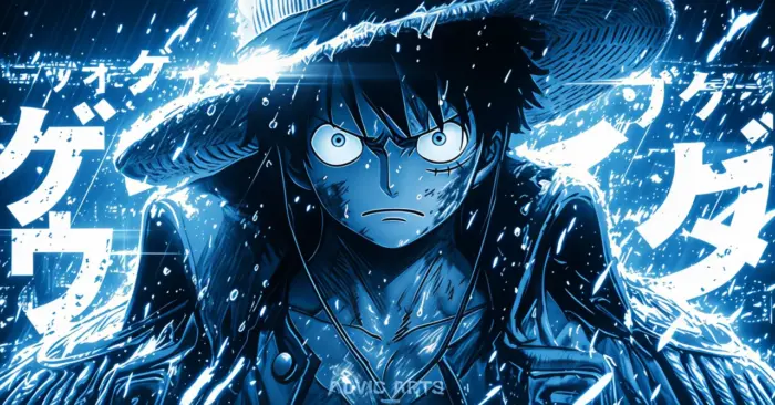 One Piece Luffy Blue Background