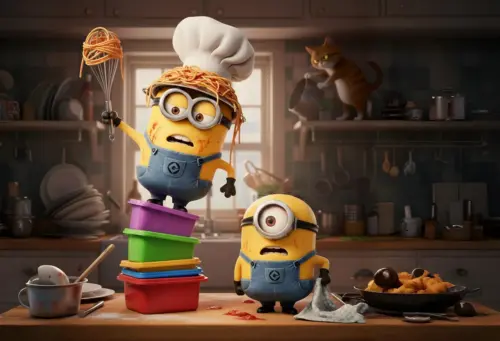 Minions cooking wallpaper HD 4K for desktop