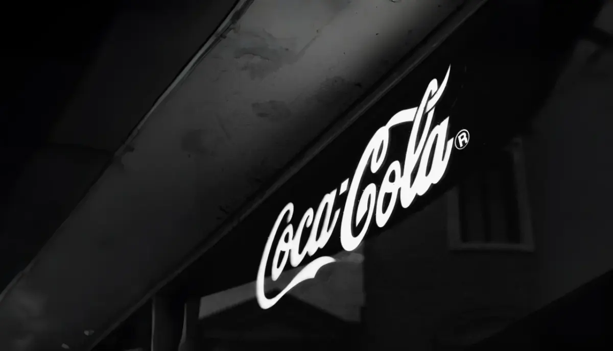 Noir et blanc logo Coca-Cola lumineux