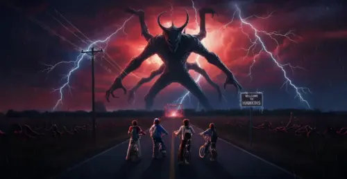 Stranger things giant monster background pc wallpaper HD 4K for desktop