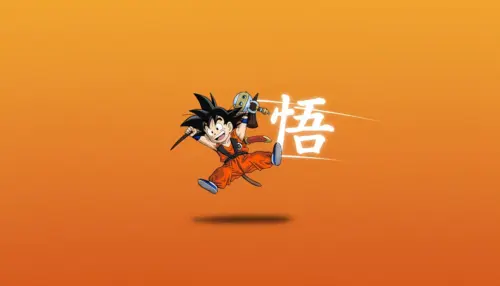Dragon Ball Petit Goku Arrière Plan Orange fonds d’écran HD 4K pour ordinateur