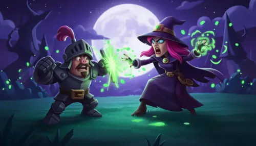 Clash Royale Magic Duel Knight vs Witch wallpaper HD 4K for desktop