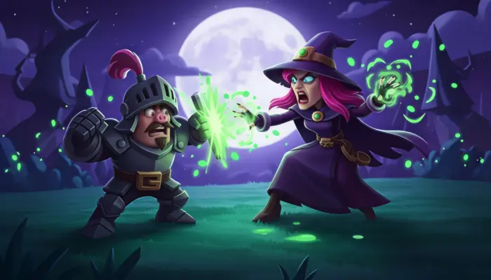 Le Duel Magique de Clash Royale Chevalier vs Sorcière