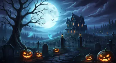 Halloween Manoir Hanté et Citrouilles