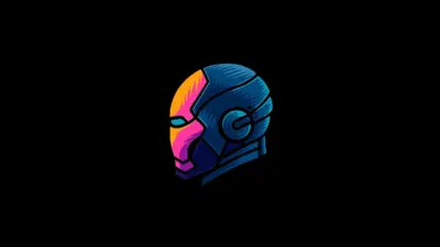 Iron Man Minimaliste Arrière Plan Noir