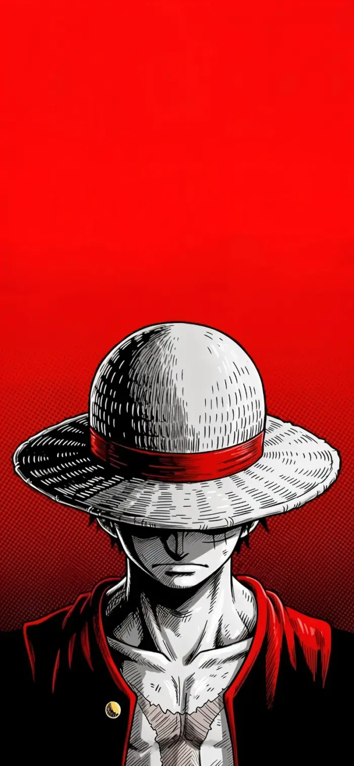 One Piece Luffy Red Background