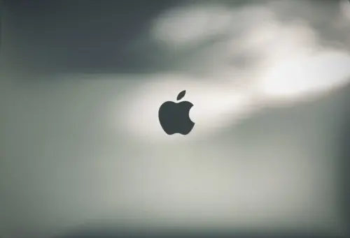 Apple Logo Space Gray Background wallpaper HD 4K for desktop