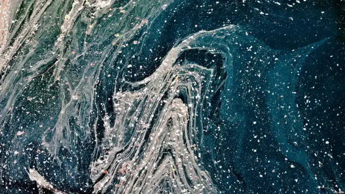 Liquid Art Celestial Textures and Waves of Midnight Blue Color