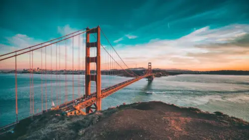 Golden Gate Bridge at Sunset wallpaper HD 4K for desktop