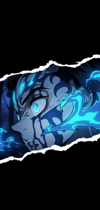 Demon Slayer Tanjiro Blue Background for Phone