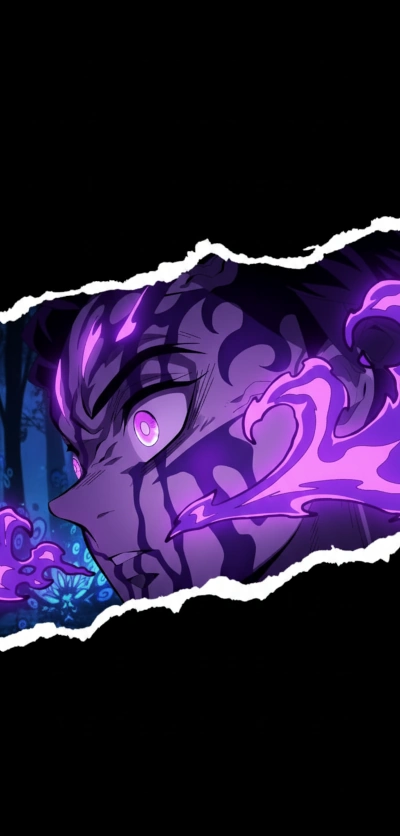 Demon Slayer Tanjiro Purple Background for Phone