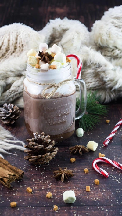 Warm winter chocolate for a cozy and indulgent atmosphere